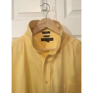 Tommy Hilfiger "80's 2 PLY Fabric Cotton" Yellow Button‎ Front Men’s Sz XL Shirt